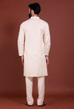Set of 2 - Off white Buti Malmal Kurta Pyjama Set