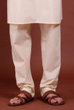 Set of 2 - Off white Buti Malmal Kurta Pyjama Set