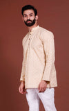 Off White Cotton Short Kurta