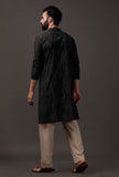 Ethnic Solid Black Ivory Kurta for Men