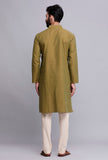 Set of 2: Olive Green Cotton Kurta and Pajama