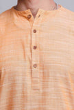 Set of 2: Peach Orange Cotton Kurta Pyjama