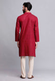 Wine Red Cotton Kurta Pajama for Weddings
