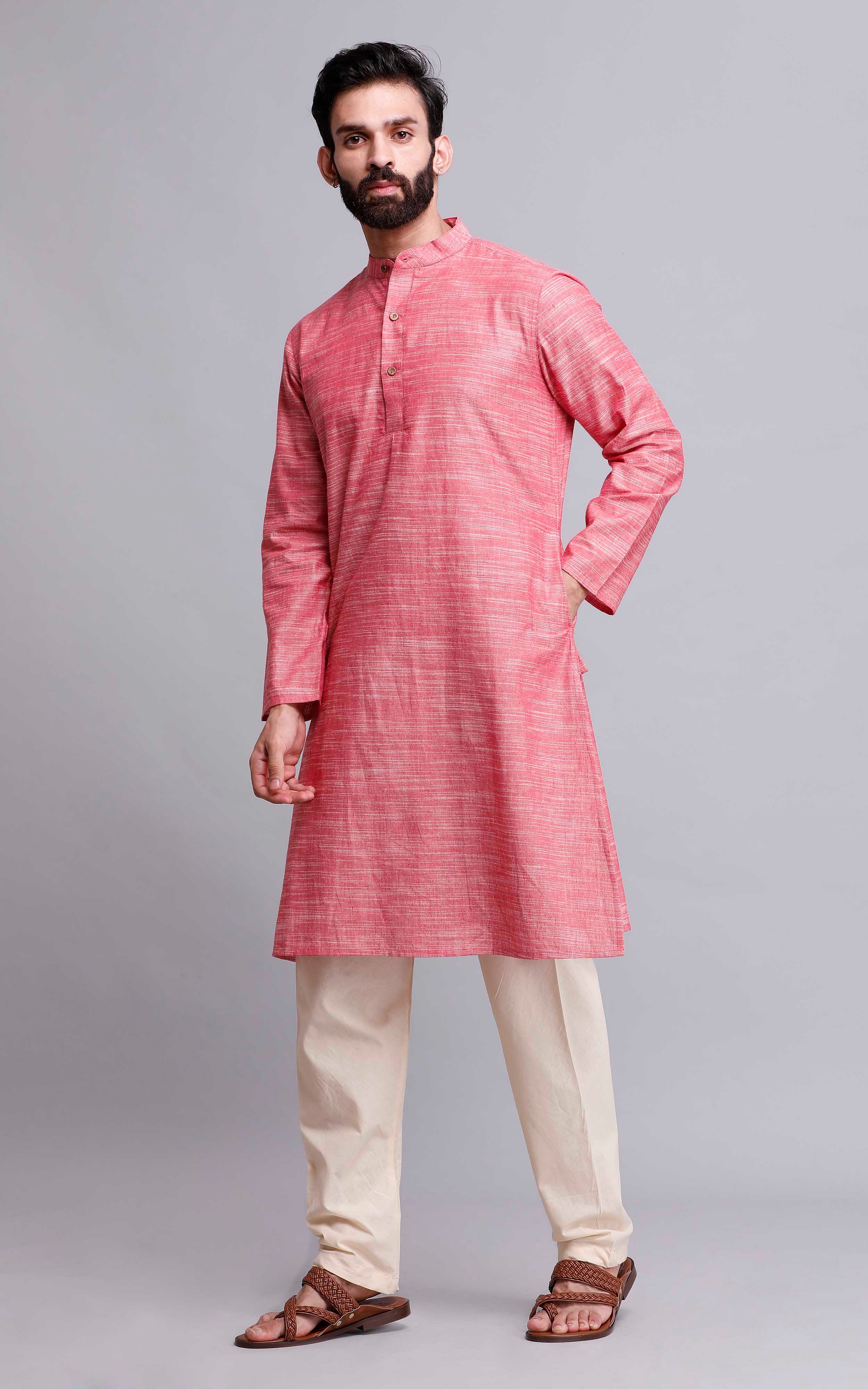 Set of 2: Dusty Pink Cotton Kurta and Pajama