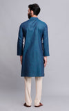 Set of 2: Blue Cotton Kurta and Pajama