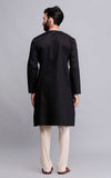 Set of 2: Onyx Black Cotton Kurta and Pajama