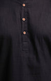 Set of 2: Onyx Black Cotton Kurta and Pajama
