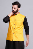 Tuscan Yellow Cotton Nehru Jacket