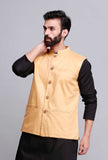 Beige Cotton Nehru Jacket