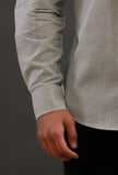 Grey Cotton Slim Fit Shirt