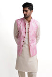 Pastel Pink Ikat Nehru Jacket