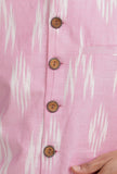 Pastel Pink Ikat Nehru Jacket