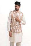 Beige Ikat Nehru Jacket