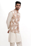 Beige Ikat Nehru Jacket