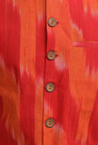 Tangerine Orange Ikat Nehru Jacket