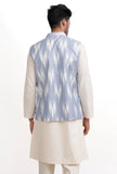 Lapis Blue Ikat Nehru Jacket