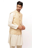 Pearl Cream Ghicha Silk Nehru Jacket