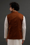 Brown Woollen Blend Nehru Jacket
