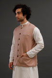 Beige Woollen Blend Nehru Jacket