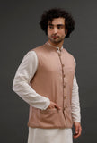 Beige Woollen Blend Nehru Jacket