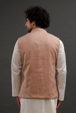 Beige Woollen Blend Nehru Jacket