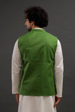 Parrot Green Woollen Blend Nehru Jacket