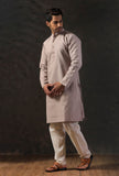 Grey Silk Kurta with Cotton Pyjama
