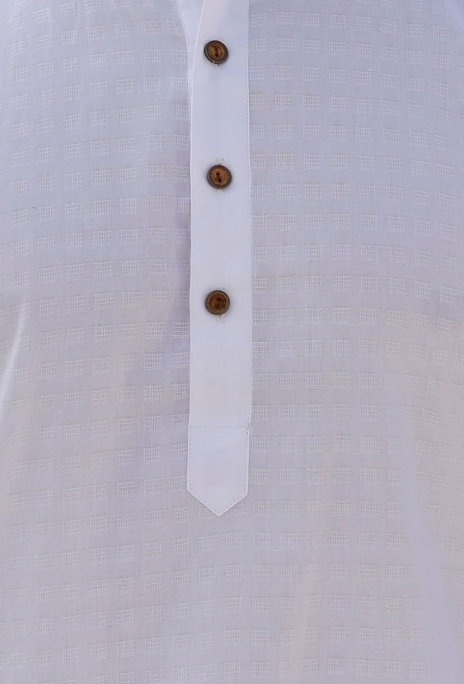 Set Of 2: White Self Weave Cotton Kurta Pyjama Set