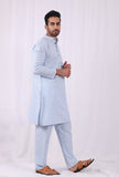 Set of 2: Blue Striped Cotton Kurta and Pajama