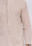 Beige Cotton Button Down Kurta