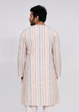 White Stripe Button Down Kurta