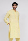 Yellow Dobby Button Down Kurta