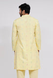 Yellow Dobby Button Down Kurta