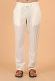 Peach Cotton Mulmul Button Down Short Kurta & White Pant