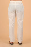 Peach Cotton Mulmul Button Down Short Kurta & White Pant