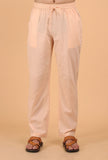 Peach Cotton Mid-Length Mulmul Kurta & Pant