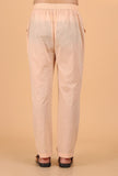 Peach Cotton Mid-Length Mulmul Kurta & Pant
