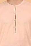 Peach Cotton Mid-Length Mulmul Kurta & Pant