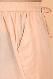Peach Cotton Mid-Length Mulmul Kurta & Pant