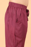 Maroon Cotton Mulmul Kurta & Pant