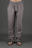 Set Of 2: Evak Grey Chanderi Kurta & Straight Pants