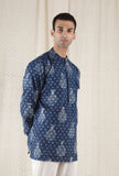 Jainil Cotton Indigo Short Kurta