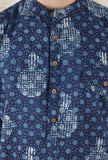 Jainil Cotton Indigo Short Kurta