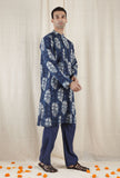 Pushkar Cotton Indigo Long Kurta