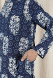 Pushkar Cotton Indigo Long Kurta