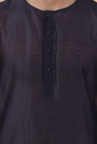 Set Of 2: Space Blue Chanderi Kurta & Pajama