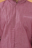Grape Checkered Chanderi Nehru Jacket