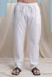 Set Of 2- Sangria color cotton jamdani kurta with cotton flex pajama
