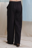 Black heavy cotton flex elasticated waist pajama