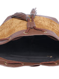 Brown Suede Bucket Bag (9.5"x14.7"x6.5")